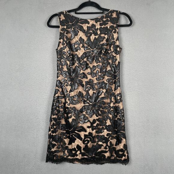 Dress the Population Dresses & Skirts - Dress The Population Dress Womens Small Black Lace Sequin Sheath Party Cocktail